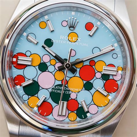 rolex colorful dial|rolex oyster perpetual dial colors.